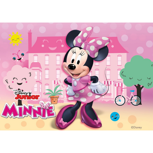 OBLEA PARA TARTAS DE MINNIE RECTANGULAR DE 15X21CM