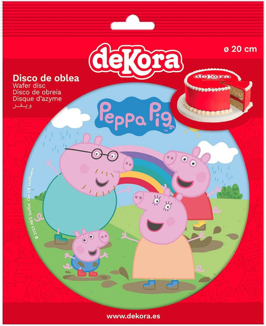 OBLEA PARA TARTAS DE PEPPA PIG REDONDA DE 20CM
