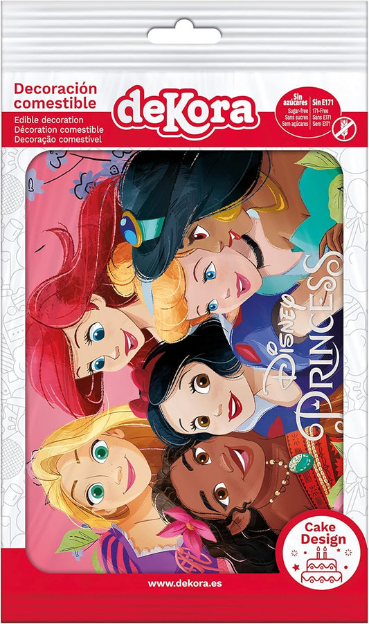 OBLEA PARA TARTAS DE PRINCESAS RECTANGULAR DE 15X21CM
