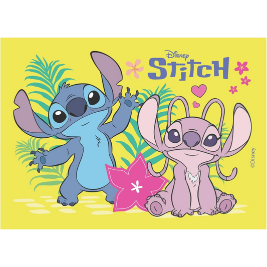 OBLEA PARA TARTAS DE STITCH RECTANGULAR DE 15X21CM
