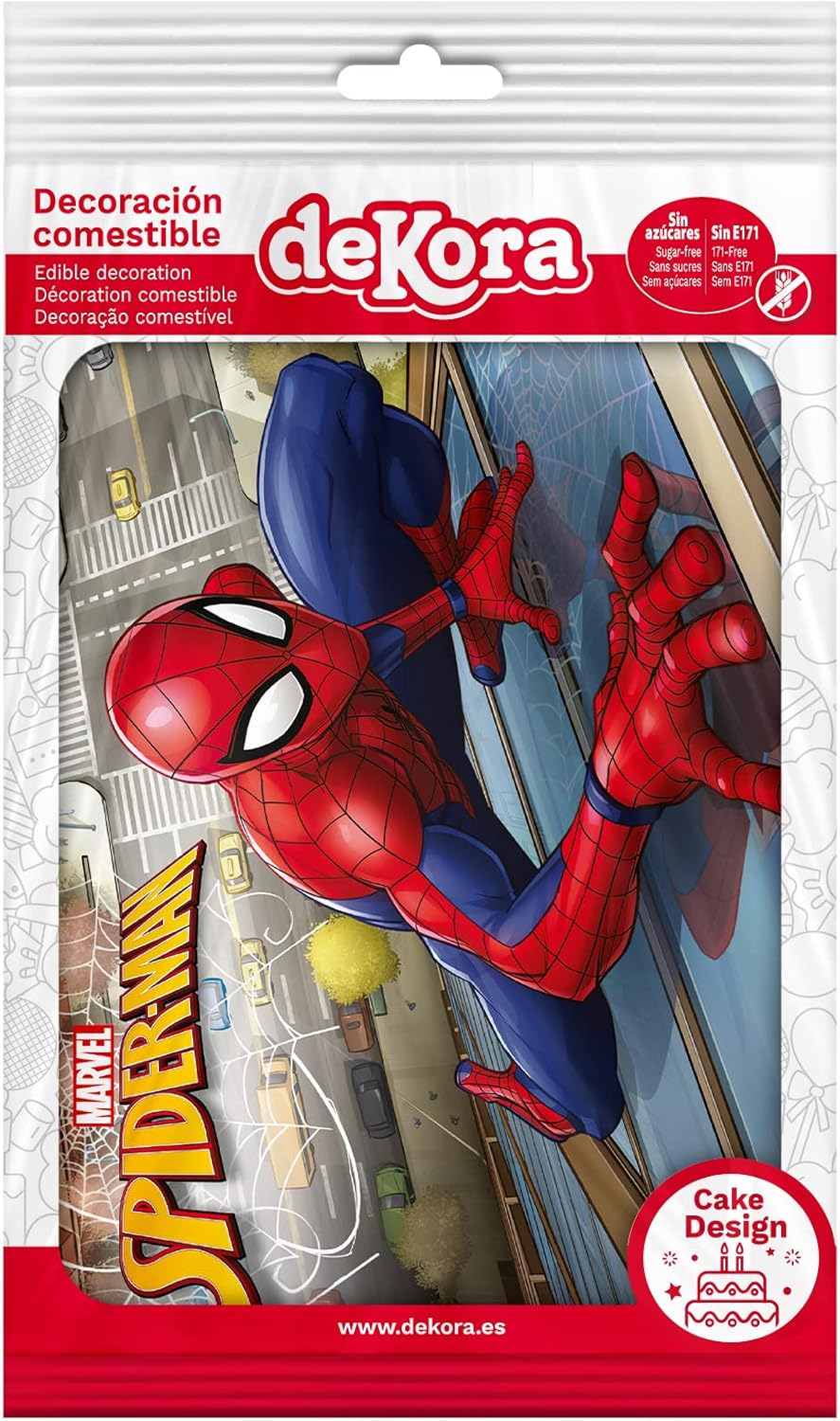 OBLEA PARA TARTAS DE SPIDERMAN RECTANGULAR DE 15X21CM