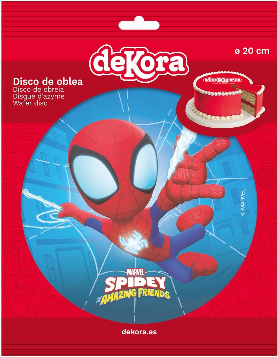 OBLEA PARA TARTAS DE SPIDEY REDONDA DE 20CM