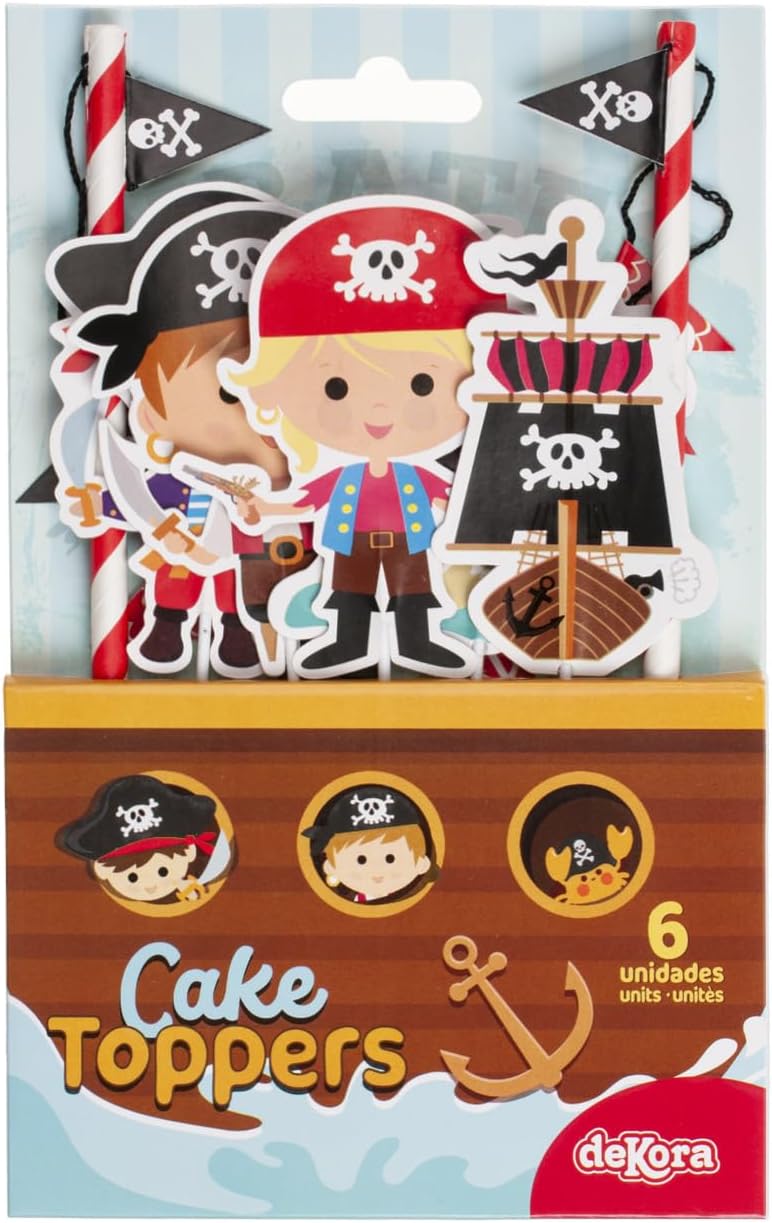 Kit Fiesta Piratas: Oblea + Mini Discos + Topper Papel