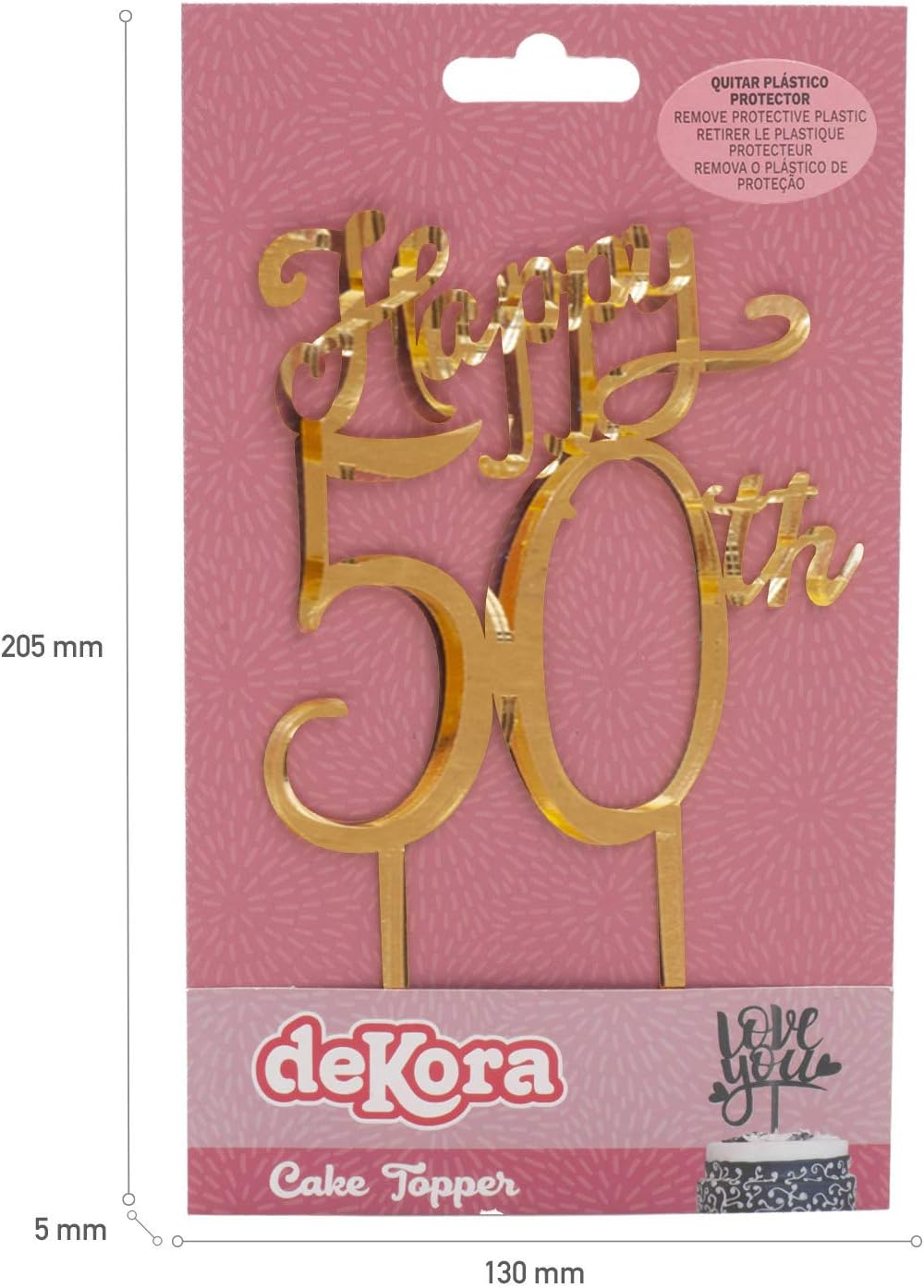 Kit Fiesta Cumpleaños 50: Topper + Vela