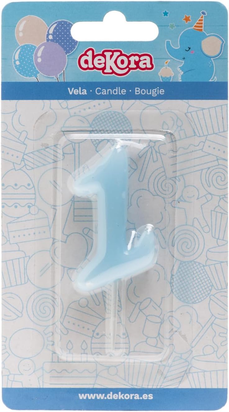 Kit Fiesta Bebe Azul: Velas Bebé + Vela 1 año